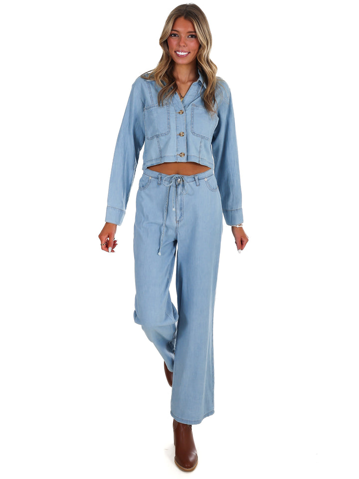 Always the Answer Denim Two Piece Set