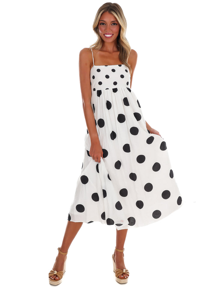 Parisian Polka Midi Dress