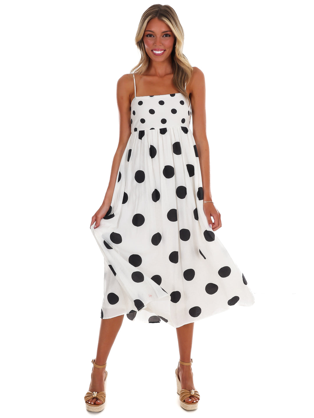 Parisian Polka Midi Dress