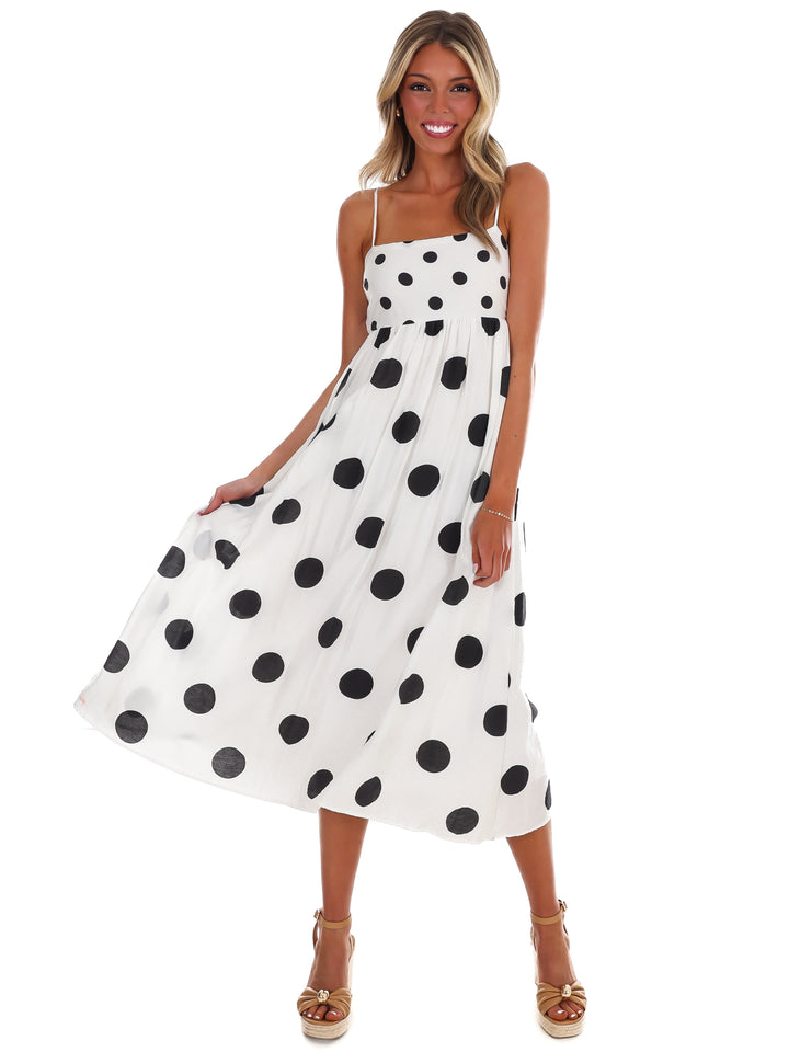 Parisian Polka Midi Dress