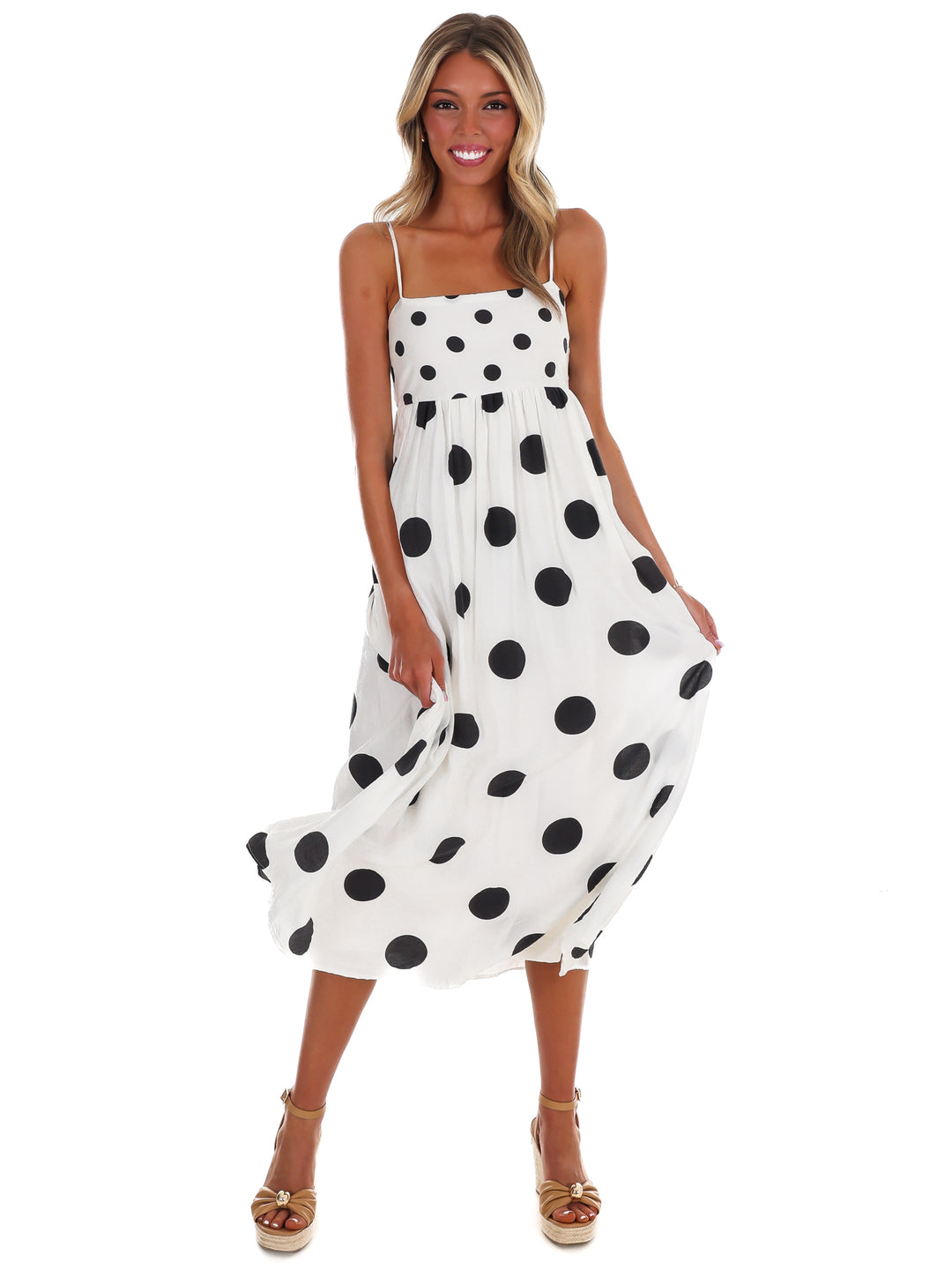 Parisian Polka Midi Dress