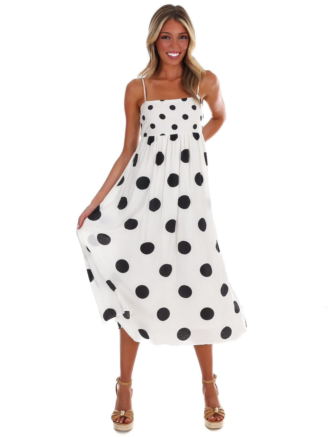 Parisian Polka Midi Dress
