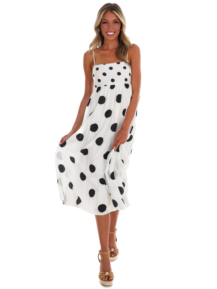 Parisian Polka Midi Dress