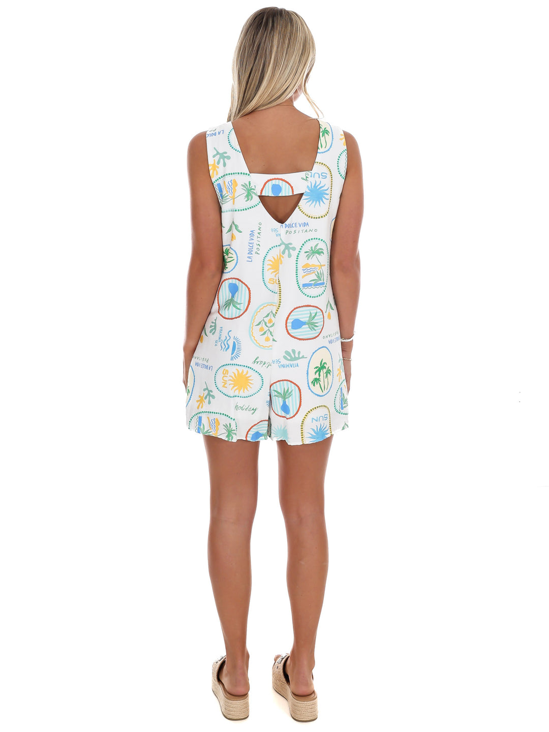 Headed to the Beach Print Romper