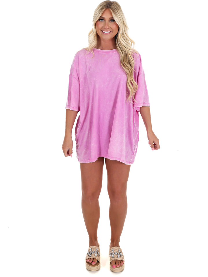 Playing Games Acid Wash Boyfriend Tee