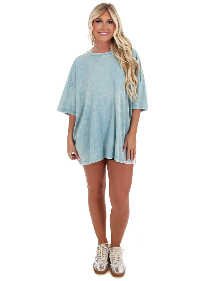 Playing Games Acid Wash Boyfriend Tee