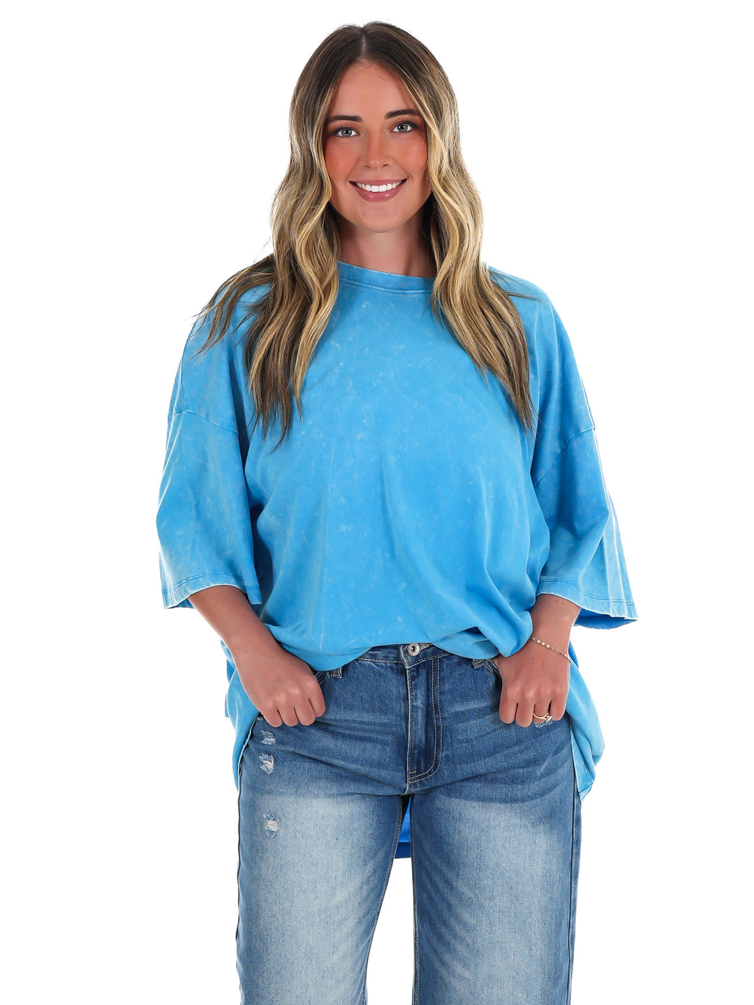 Playing Games Acid Wash Boyfriend Tee