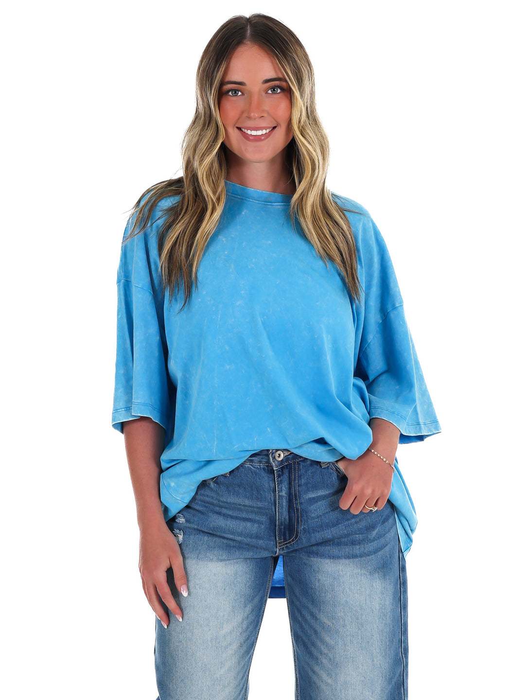 Playing Games Acid Wash Boyfriend Tee