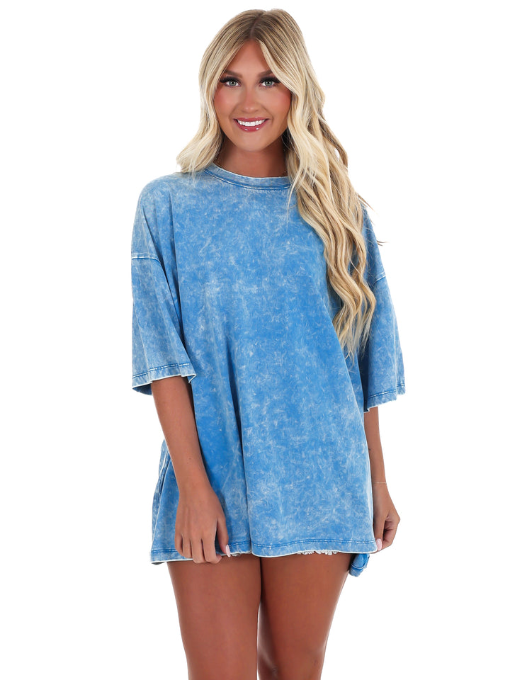 Playing Games Acid Wash Boyfriend Tee