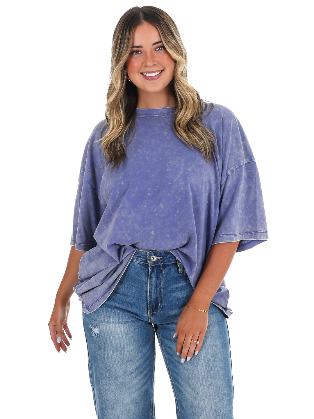 Playing Games Acid Wash Boyfriend Tee