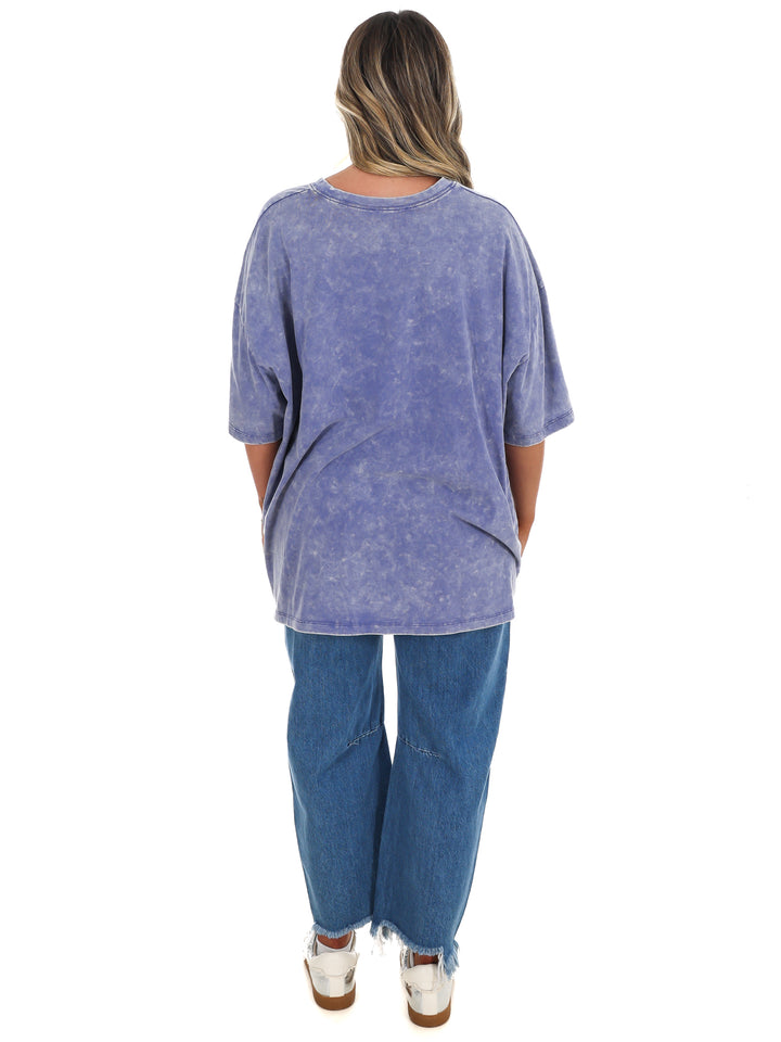 Playing Games Acid Wash Boyfriend Tee