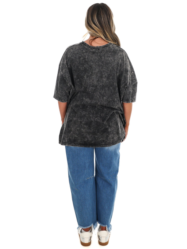 Playing Games Acid Wash Boyfriend Tee