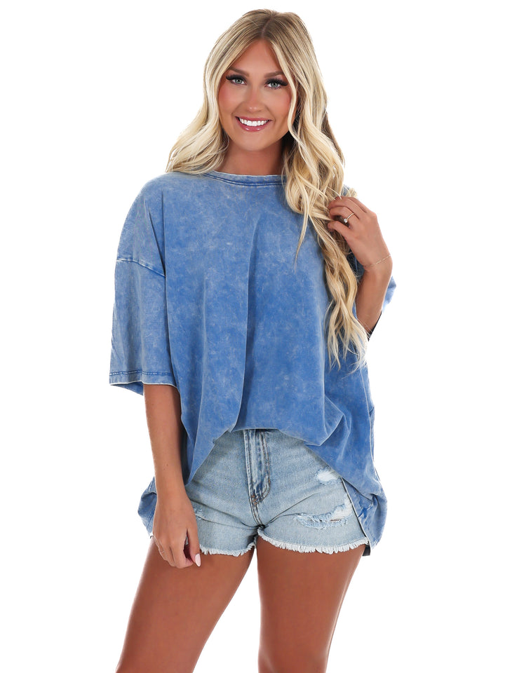 Playing Games Acid Wash Boyfriend Tee