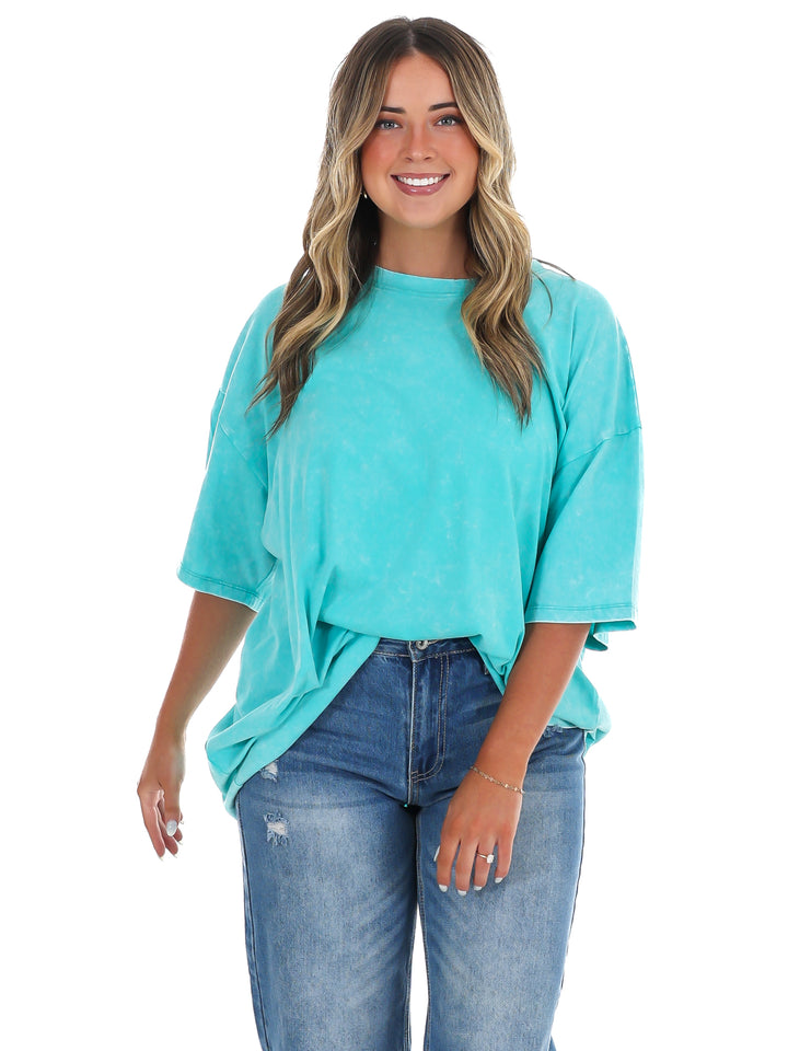 Playing Games Acid Wash Boyfriend Tee