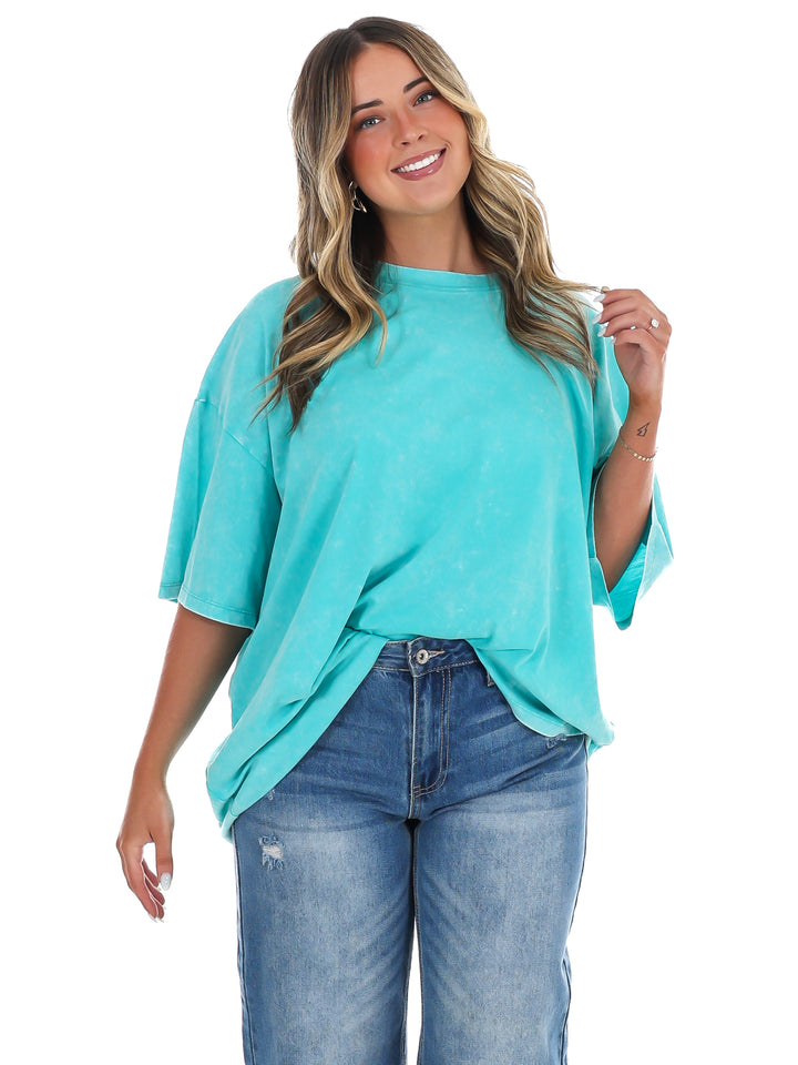 Playing Games Acid Wash Boyfriend Tee