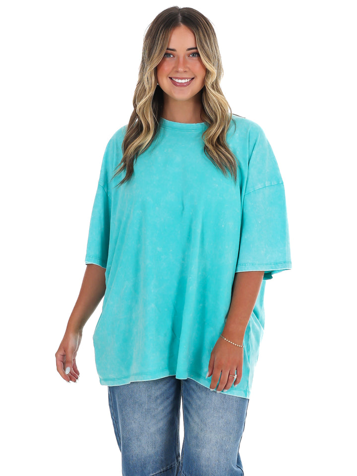 Playing Games Acid Wash Boyfriend Tee