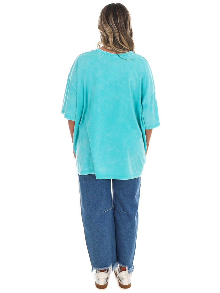 Playing Games Acid Wash Boyfriend Tee