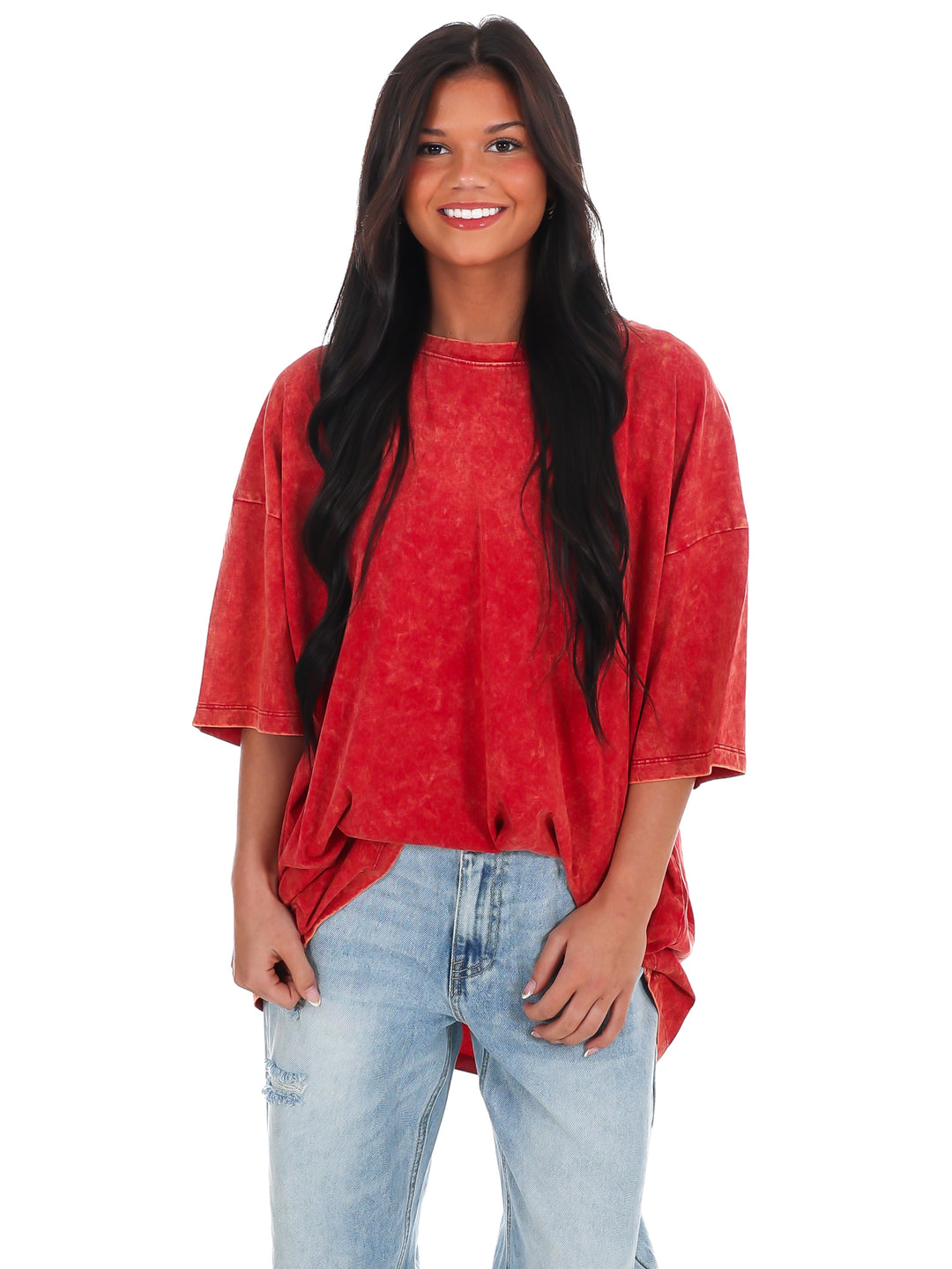 Playing Games Acid Wash Boyfriend Tee