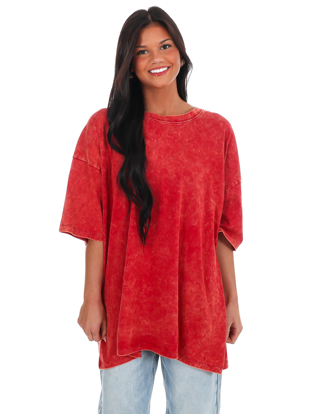 Playing Games Acid Wash Boyfriend Tee