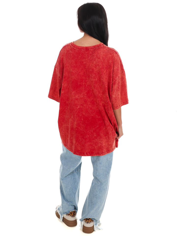 Playing Games Acid Wash Boyfriend Tee