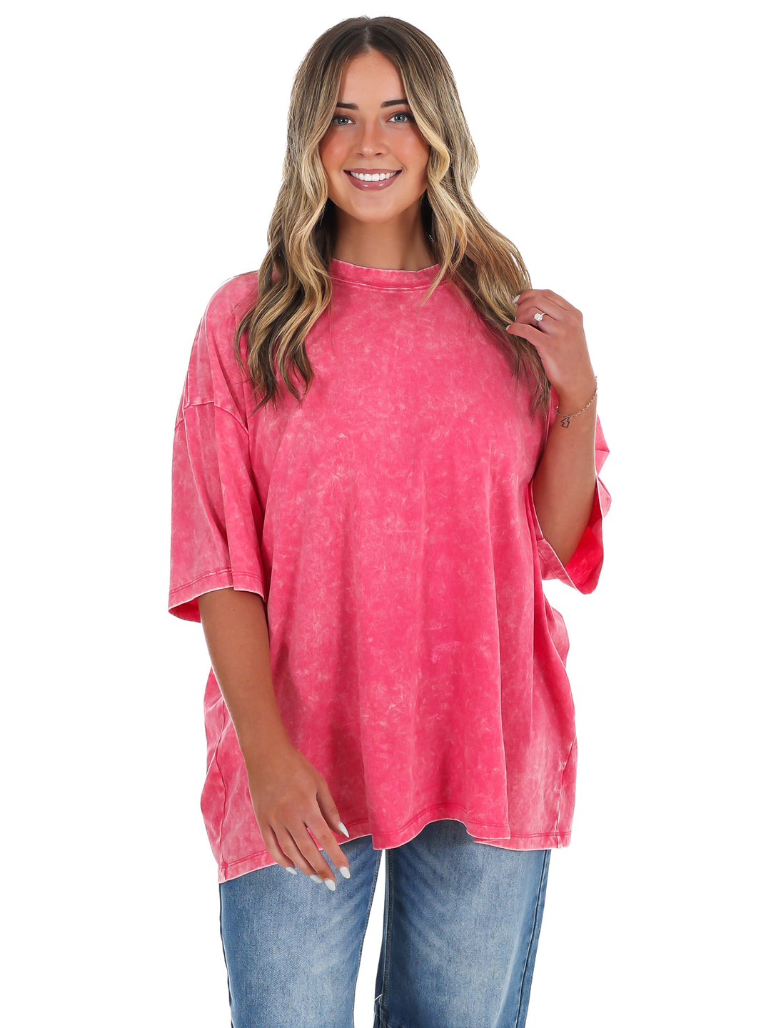 Playing Games Acid Wash Boyfriend Tee