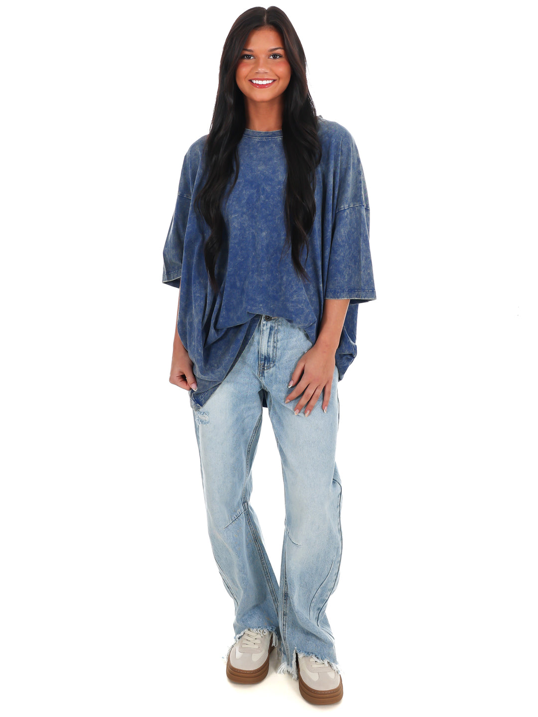 Playing Games Acid Wash Boyfriend Tee