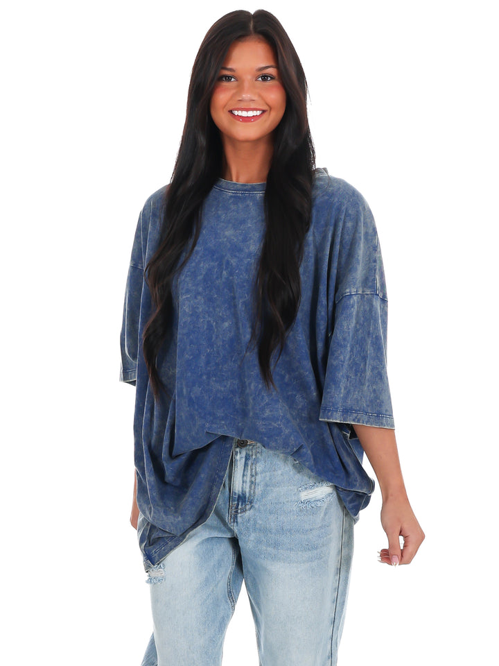 Playing Games Acid Wash Boyfriend Tee