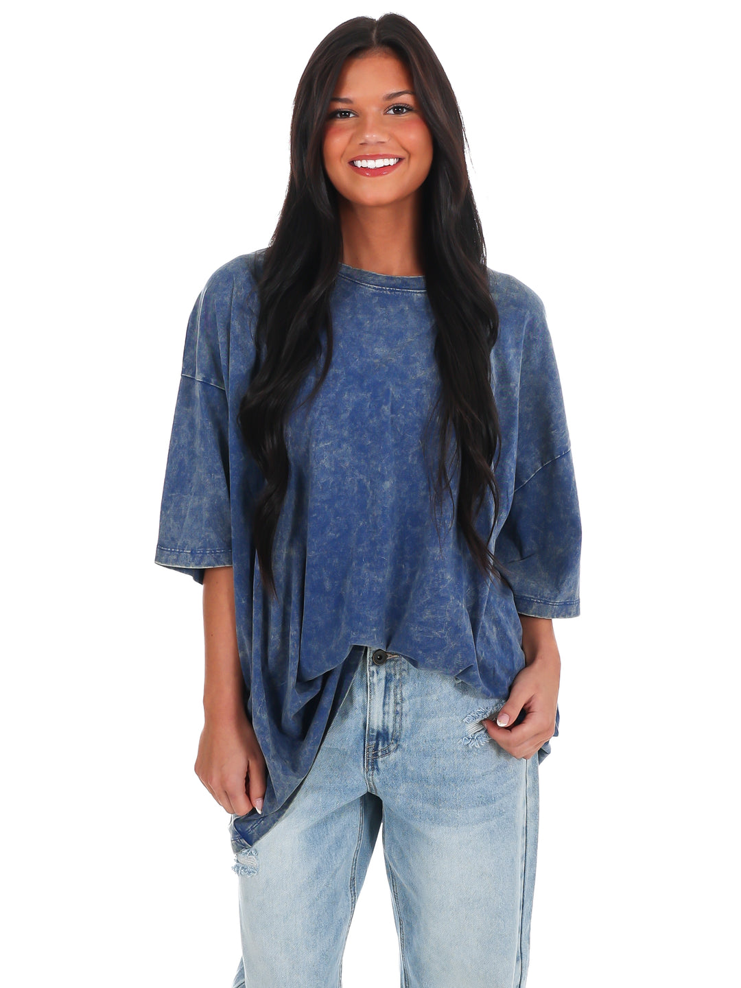 Playing Games Acid Wash Boyfriend Tee