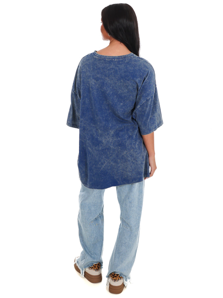 Playing Games Acid Wash Boyfriend Tee