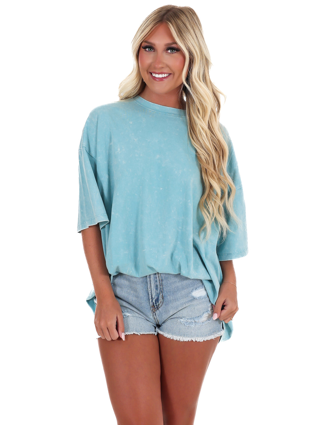 Playing Games Acid Wash Boyfriend Tee