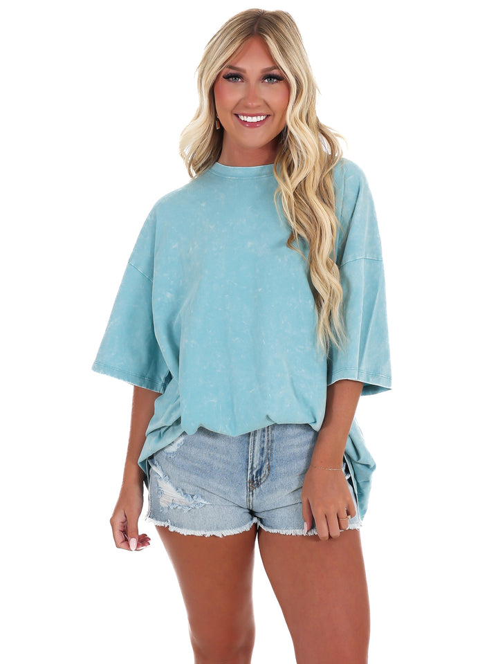 Playing Games Acid Wash Boyfriend Tee