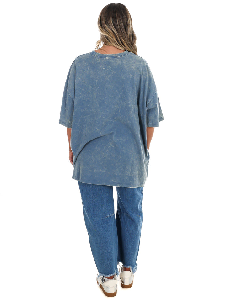 Playing Games Acid Wash Boyfriend Tee