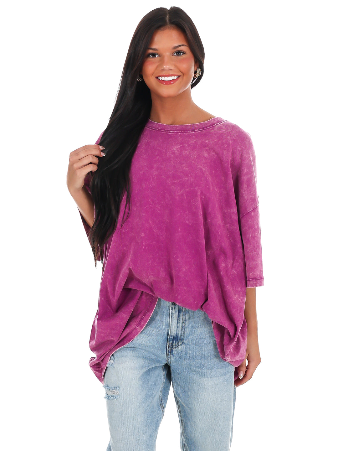 Playing Games Acid Wash Boyfriend Tee