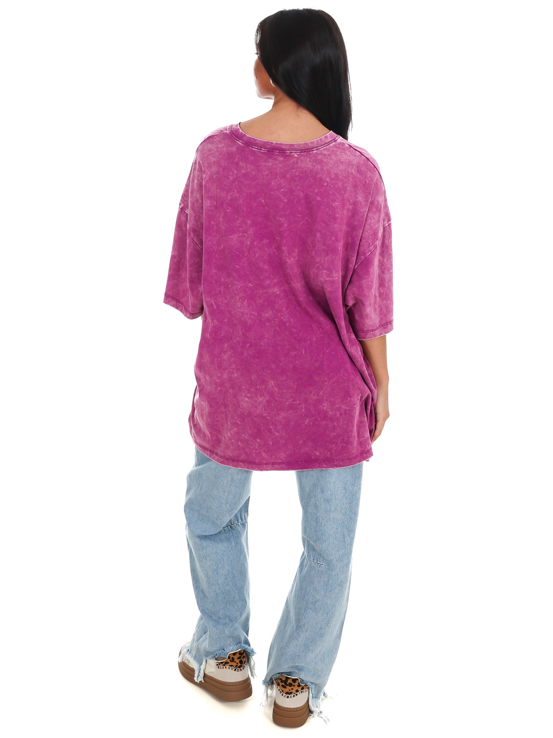 Playing Games Acid Wash Boyfriend Tee