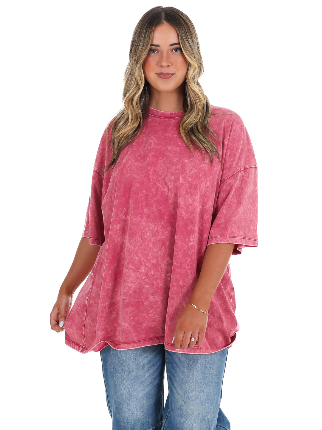 Playing Games Acid Wash Boyfriend Tee