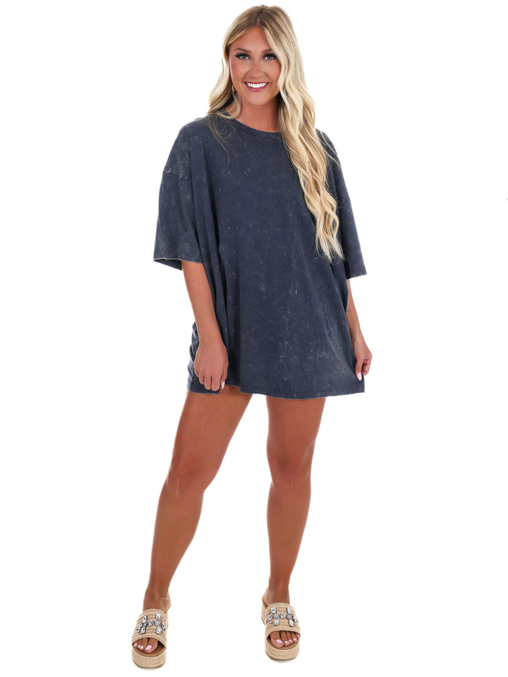 Playing Games Acid Wash Boyfriend Tee