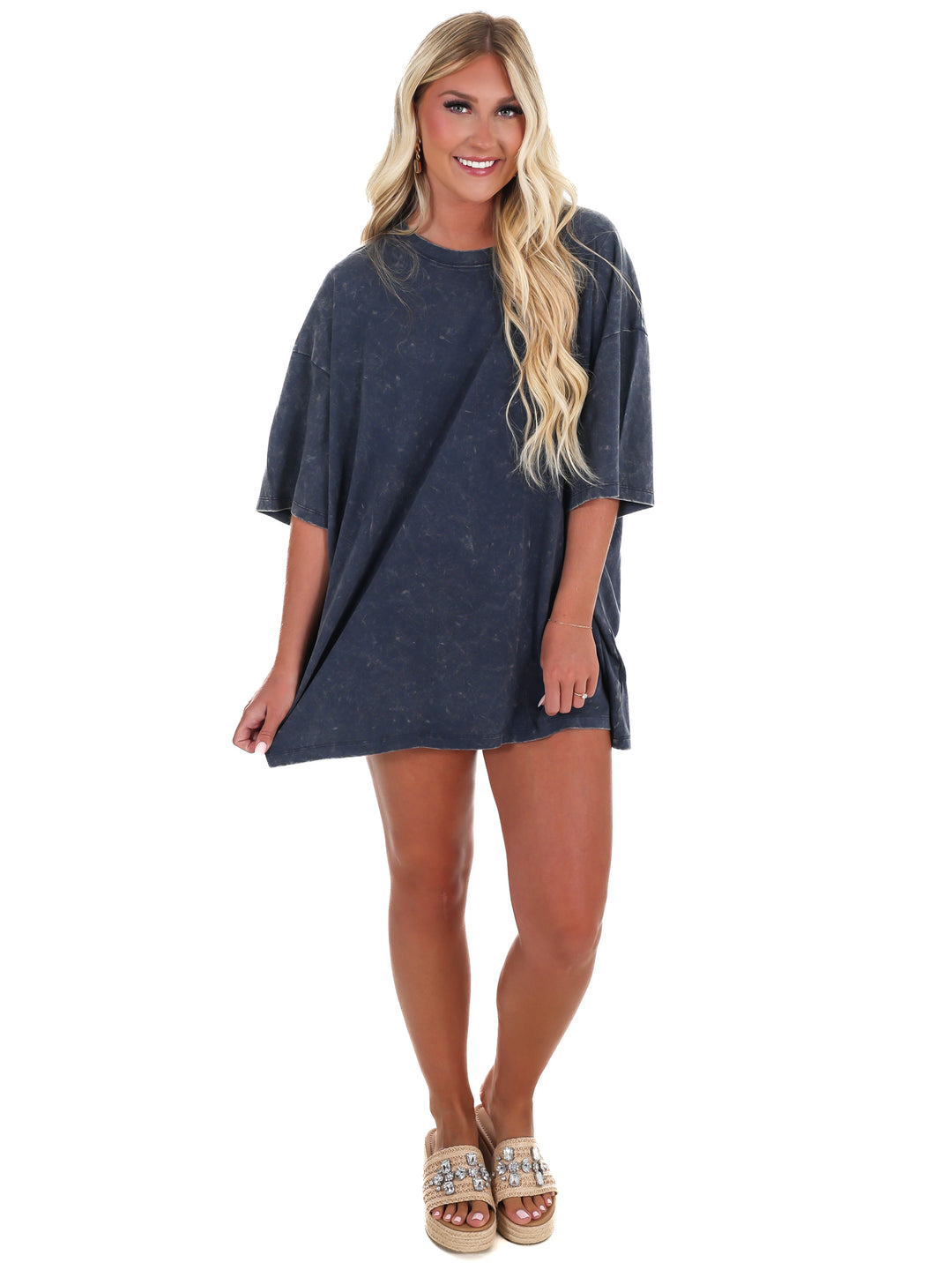 Playing Games Acid Wash Boyfriend Tee