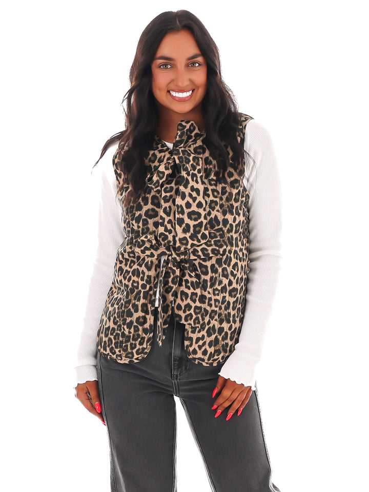 Wild Spirit Leopard Front Tie Vest