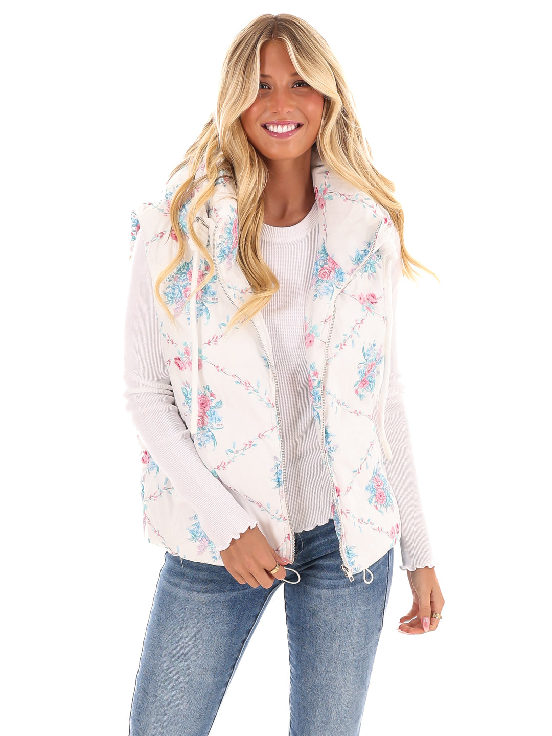 Garden Grove Floral Puffer Vest