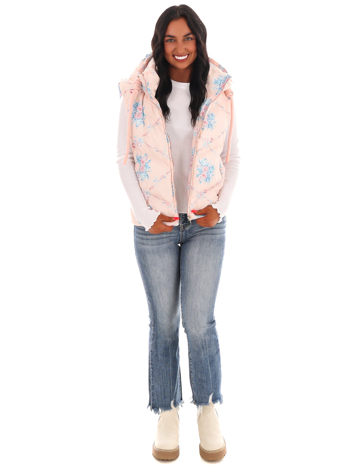 Garden Grove Floral Puffer Vest