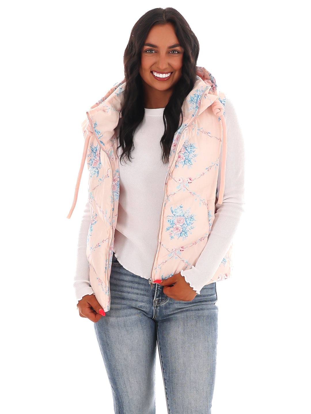 Garden Grove Floral Puffer Vest