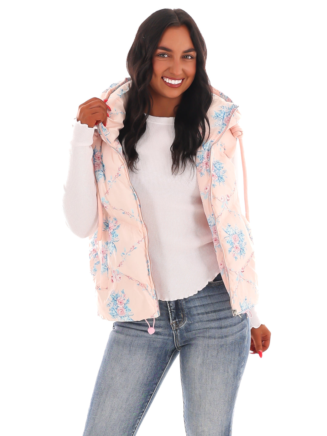 Garden Grove Floral Puffer Vest