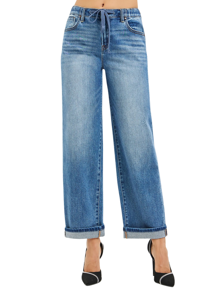 Casual Cool Elastic Band Boyfriend Jeans