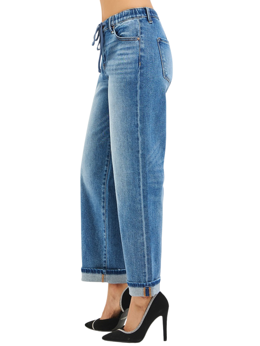 Casual Cool Elastic Band Boyfriend Jeans