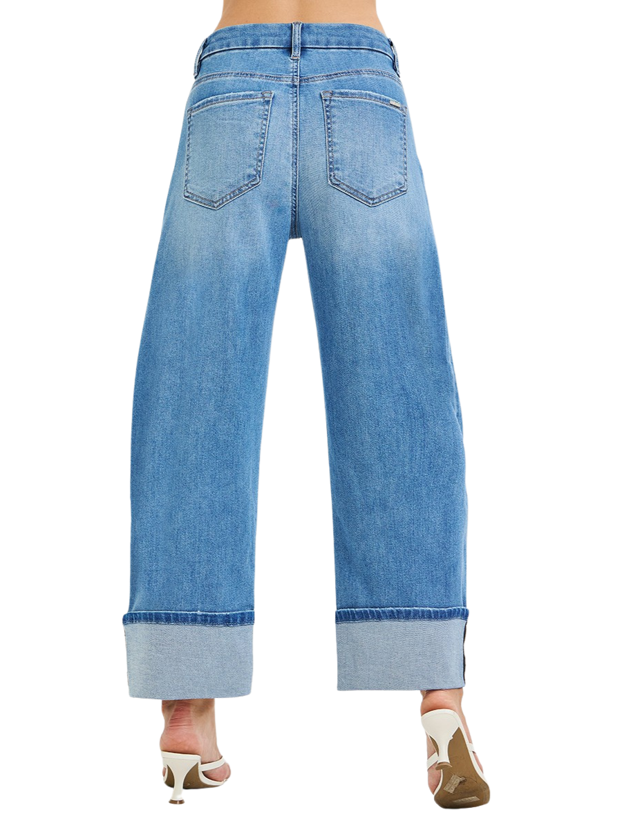 Lowkey Cool Slouchy Crop Barrel Cuffed Jeans