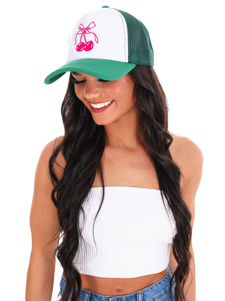 Cherry Bow Trucker Hat