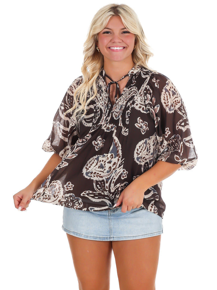 Mercantile Flowy Print Top