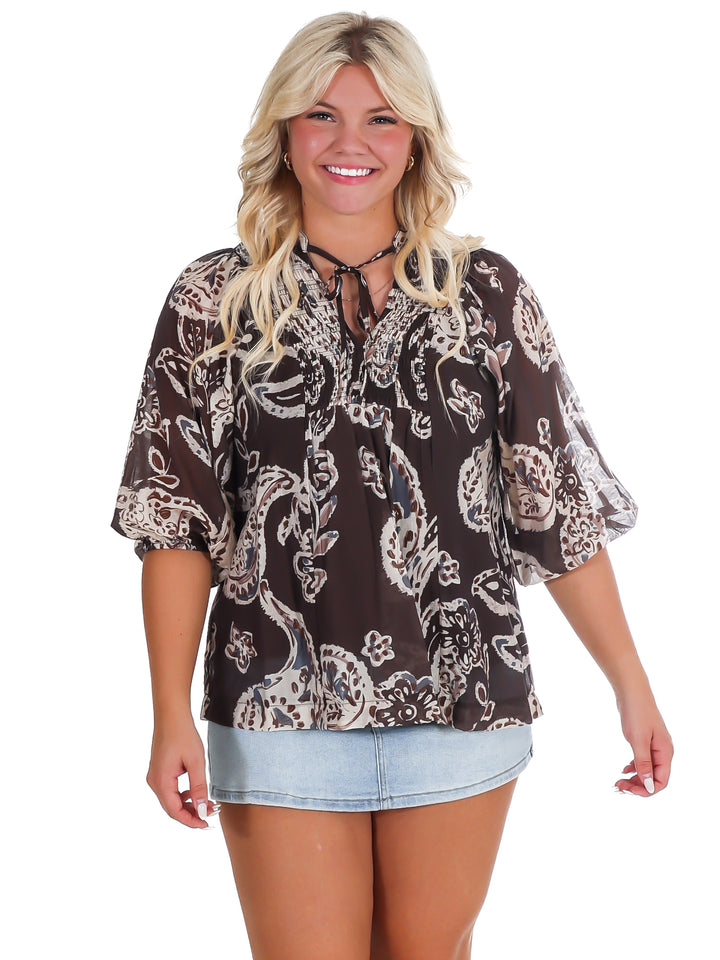 Mercantile Flowy Print Top