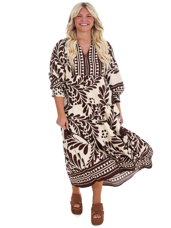 Pattern of Thought Midi Dress