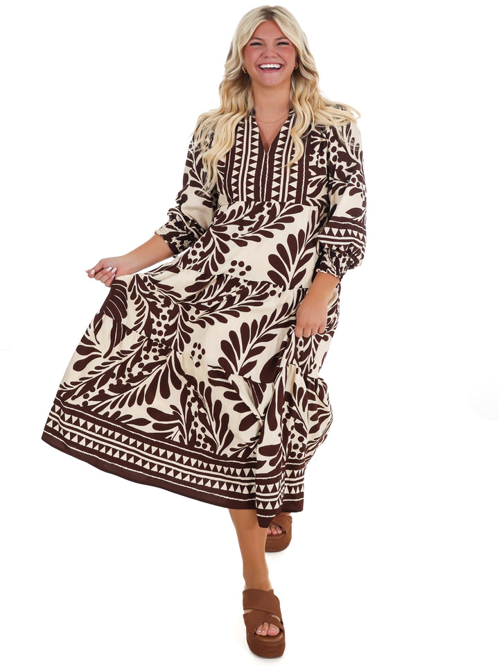 Pattern of Thought Midi Dress